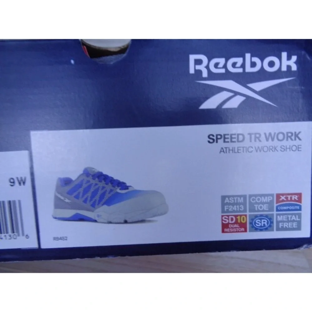 Reebok Work Women's Speed TR RB452 Work Shoe Comp Toe Athletic‎ Grey/Blue Sz 9W